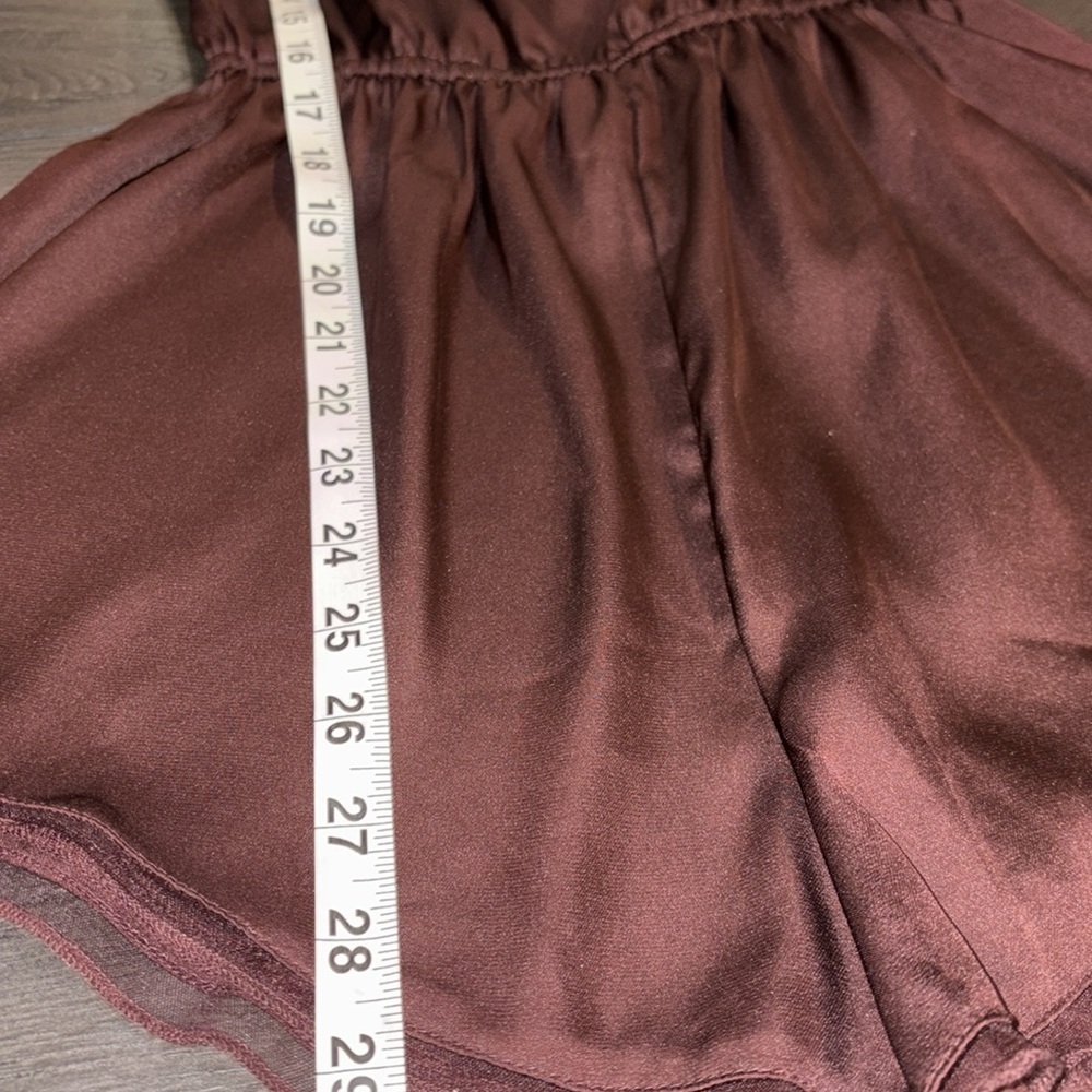 Free People Intimately Fall Into You Silky Romper Size XS Brown - Picture 9 of 13